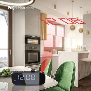 Réveil de projection horloge de température numérique <span class=keywords><strong>Radio</strong></span> FM commande vocale pour éclaircir l'écran affichage clair du <span class=keywords><strong>projecteur</strong></span> pour la chambre - Product Image 4