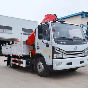 Grúa pequeña montada en camión Shenbai, grúa de brazo plegable hidráulico de 4 toneladas y 5 toneladas, Euro 3/4/5/6 4x2