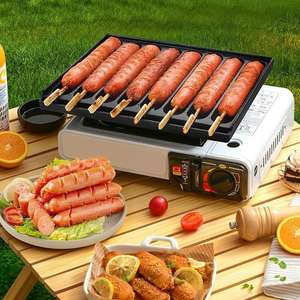 Machine à saucisses à 8 tubes, rôtissoire à saucisses pour barbecue extérieur, plateau de cuisson carré portable commercial, spécial saucisses à base d'amidon - Product Image 4
