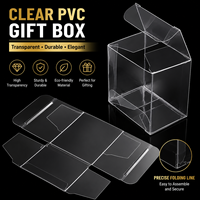 Boîte pliante transparente en PVC PET personnalisée en usine, boîte d'emballage en plastique transparent avec impression pour emballage cadeau et de vente au détail