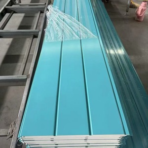 Panneaux sandwich en acier galvanisé pour revêtement extérieur - <span class=keywords><strong>Prix</strong></span> usine - Résistants à l'eau et <span class=keywords><strong>au</strong></span> feu pour murs extérieurs d'ateliers et d'entrepôts - Product Image 1