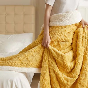 Wholesale Coral <strong>Fleece</strong> <strong>Sherpa</strong> Throws Warm and Fuzzy Winter Bedding for Beds Couches Sofas As Gifts - Product Image 2
