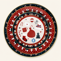 Service de table en porcelaine fine européenne pour Noël avec bordure en or véritable pour les fêtes, les buffets d'hôtel, les dîners, les cadeaux et la décoration de table