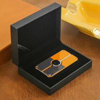 Briquet torche de luxe à 3 flammes, coupe-vent, en métal, design moderne et épuré, au butane, avec coffret cadeau
