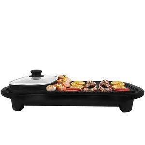 Poêle à frire carrée et marmite électrique coréenne antiadhésive pour barbecue Poêle à frire avec marmite multifonctionnelle <span class=keywords><strong>2</strong></span> <span class=keywords><strong>en</strong></span> 1 - Product Image 1