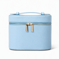 Trousse de Maquillage de Voyage OEM avec Miroir, Mallette Compacte de Maquillage, Trousse d'Artiste Maquilleur, Organisateur Cosmétique Ovale