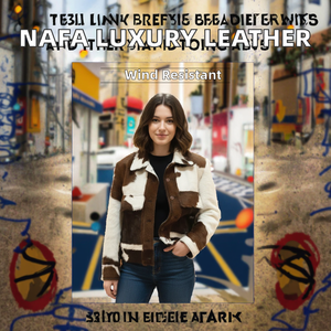 Chaqueta Bomber de Cuero NAFA Personalizada para Hombre, de la Mejor Calidad, Estilo Casual, con Cierre de un Solo Botón, Resistente al Viento, con Forro de Pelo de Becerro - Product Image 2