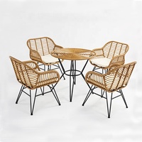 Mobilier d'extérieur moderne Fauteuil de jardin Cadre métallique Loisirs Balcon Terrasse Restaurant Café Chaises de salle à manger en osier