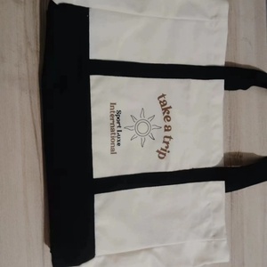 Organic Reusable Custom Design Canvas Tote Bag <b>Gift</b> Cotton Women White Tote Bag <b>Pilates</b> Beach Tote Bag Embroidered Logo - Product Image 3