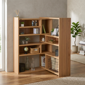 ชั้นวางของติดผนังไม้ MDF รุ่นใหม่ KD E1 แบบขยายได้อเนกประสงค์ เฟอร์นิเจอร์สำหรับอพาร์ทเมนต์ บ้าน บาร์ ห้องนอน ห้องนั่งเล่น โรงเรียน โกดัง - Product Image 2