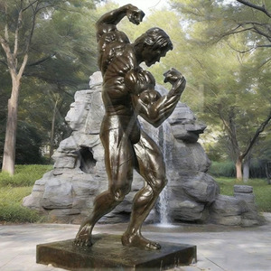 Sculpture en bronze coulé sur mesure, style musculation réaliste, <span class=keywords><strong>statue</strong></span> d'athlète masculin musclé pour salle de sport - Product Image 5
