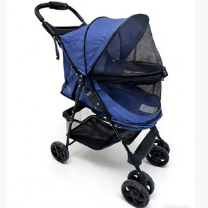 Jxb नई डिजाइन पोर्टेबल पालतू पालतू जानवर वाहक 4 पहियों तह यात्रा कुत्ते कप धारक के साथ कप धारक - Product Image 1