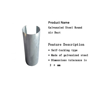 Galvanized Steel Round <strong>Air</strong> <strong>Duct</strong> for HVAC Self-locking Type Easy Install 1 Year Warranty - Product Image 3