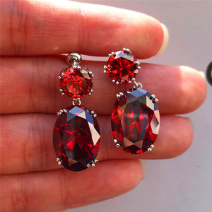 Pendientes de cristal de lujo para mujer, color azul oscuro E491, joyería para fiesta, pendientes con engaste de garra y diamantes de imitación - Product Image 6