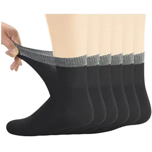 Bamboo Seamless Diabetic Socks Soft Top Mens Ankle Socks Logo Customize Man Socks