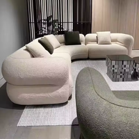 Canapé d'angle en tissu Bobo Ball, modèle L, très populaire auprès des blogueurs, idéal pour salon, appartement, villa, grand appartement, design incurvé au sol, vente directe usine