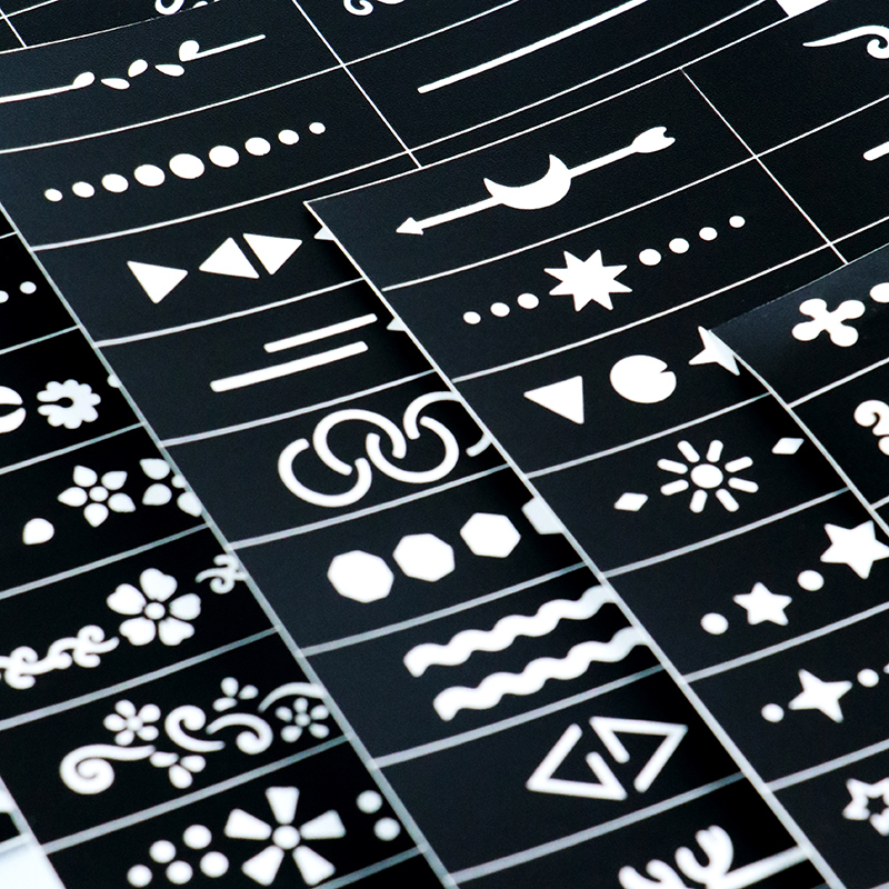GP New Temporary Tattoos Stencils Glitter