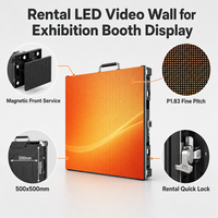 Module LED P1.83 à pas fin pour mur vidéo de location, service frontal magnétique 500x500mm pour affichage en stand d'exposition