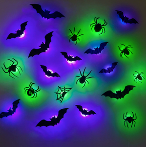 Hot Seller Halloween 3D Spider and Bat LED Flashing Party <b>Window</b> Display Wall <b>Decals</b> for a Festive Atmosphere - Product Image 2