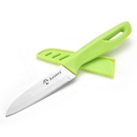 Vente en gros de couteaux d'office couleur bonbon, briquet portable avec couvercle de sécurité, couteaux à fruits tranchants