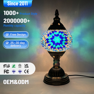 מנורת שולחן <span class=keywords><strong>LED</strong></span> מודרנית בסגנון ים תיכוני טורקי, ברזל וזכוכית, גמישה, בסיס AC E14, 2700K לבן חם, ידידותית לעיניים, לסלון הבית - Product Image 2