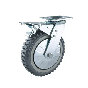 6 inch Heavy Duty bánh với bánh xe phổ quát màu xám phẳng xe nhỏ xe PVC bánh xe Caster