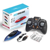 Réservoir de poissons pour piscine, jouets en plastique Micro 2.4G, double moteur électrique, lumière Led, vitesse rapide, r/c, radiocommande, Mini bateau RC, Yacht, bateau