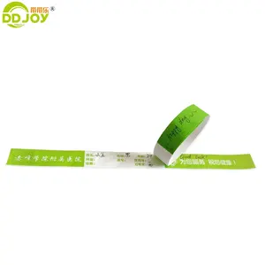 Factory Direct Sale Custom Inkjet Waterproof Adhesive Tyvek Paper Wrist Bands/Bracelet