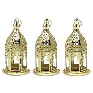 Elegant Metal Ramadan Candle Holder <b>Lantern</b> for Home Lighting Dcor | Waterproof & Portable Creates Warm & Relaxing Ambience - Product Image 1