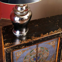 Fait à la main Maison salon meubles peints console Meuble TV gris antique salle à manger en bois buffet