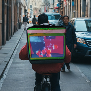 Chất lượng cao 4G GPS kiểm soát LED hiển thị hộp giao hàng chống địa chấn Takeaway <span class=keywords><strong>video</strong></span> quảng cáo cho nhà hàng takeout dịch vụ - Product Image 5