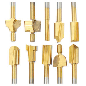 Juego de 10 fresas para router de <span class=keywords><strong>madera</strong></span> HSS de 1/8 pulgadas con acabado de zinc, de 3 mm y 10 mm de longitud, herramientas de carpintería, juego de fresado rotatorio <span class=keywords><strong>Dremel</strong></span> - Product Image 3