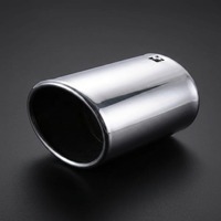 Embout d'échappement en acier inoxydable 4,5" x 3,5" ovale, coupe oblique, finition miroir chromée, 6,3" de long, bord roulé, universel, à clipser