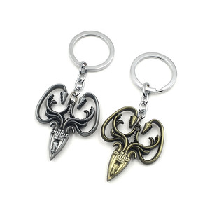Llavero con distintivo de animal de aleación de zinc envejecida, colgante de emblema familiar surtido, anillo de metal duradero para colección de fans y bolsos - Product Image 5