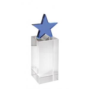 Trofeo a Forma di Stella e Parallelepipede H 150 mm per Premi, Omaggi Fieristici e Regali di Benvenuto - Product Image 1
