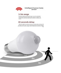 E27 thông minh <span class=keywords><strong>LED</strong></span> Nhôm bóng đèn tiết kiệm năng lượng cảm biến Radar hồng ngoại âm thanh của con người kiểm soát hành lang/lối đi/kho AC CE - Product Image 1