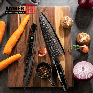 Bộ dao bếp Nhật Bản VG10 Damascus đồng, lưỡi dao rèn, logo tùy chỉnh, bộ dao sushi và cán bằng nhựa - Product Image 6