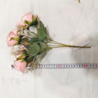 QIDA CJ23130 5 Kunstbloemen in pot, rozen voor thuis, bruiloft, decoratieve bloemen, populaire verkoop 23235