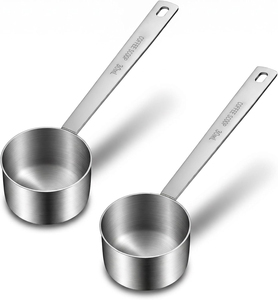Cuillère doseuse en acier inoxydable personnalisée de 30 ml pour poudre protéinée, cuillères doseuses en métal écologiques - Product Image 1
