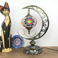 Table de chevet turque en fer forgé mosaïque de verre LED, style ethnique rétro méditerranéen, pour chambre, salon, salle à manger, café