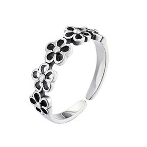 Bracelet tibétain en argent avec fleurs, bijoux unisexes en alliage pour un usage quotidien F1588 - Product Image 6