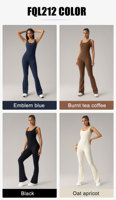 Yoga saut costume porter Gym évider Fitness dos nu combinaisons femmes Gym barboteuses Leggings évasés