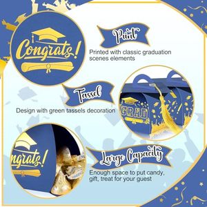 Boîte à bonbons personnalisée pour fête de remise de diplôme, en forme de casquette, pour <span class=keywords><strong>la</strong></span> saison des diplômes, boîte cadeau de chocolats avec pompon - Product Image 6