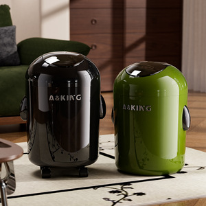 A&King Waste <b>Bin</b> Cylindrical With Lid Indoor Use <b>Large</b> Capacity - Product Image 1