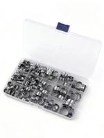 Kit de colliers de serrage O-Clips 100 pièces, colliers de serrage pour tuyaux à oreille unique sans dégradé, finition zinc, clips de fixation en acier inoxydable, colliers de serrage pour tuyaux automobiles