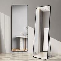 Miroir mural pleine longueur moderne et élégant en or et noir pour chambre à coucher, grand miroir de dressing