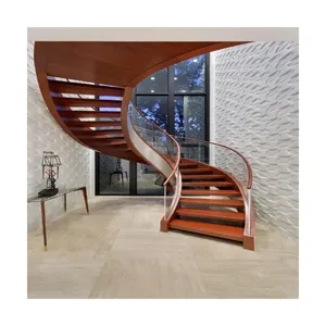 <span class=keywords><strong>Escalier</strong></span> en colimaçon préfabriqué Prima pour intérieur, à poutre unique, marches flottantes en bois massif pour <span class=keywords><strong>escalier</strong></span> métallique ou en bois, utilisation en appartement moderne - Product Image 1