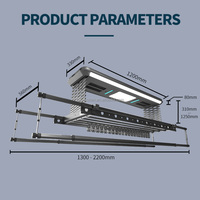 Séchoir à Linge Intelligent Plafond Automatique Électrique Pliant 5 Pôles avec Super Puissance de Vent 10M/S et 4 Souffleurs pour Intérieur
