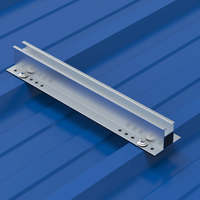 Nouvelle conception Structure de montage solaire pour tôle de toiture métallique trapézoïdale, structure à mini-rails et rails courts