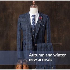 <span class=keywords><strong>Traje</strong></span> de Tres Piezas a Cuadros Estilo Coreano para <span class=keywords><strong>Hombre</strong></span>, Corte Entallado, Blazer de Un Solo Pecho, <span class=keywords><strong>Traje</strong></span> Formal para Novio y Padrinos de Boda - Product Image 6